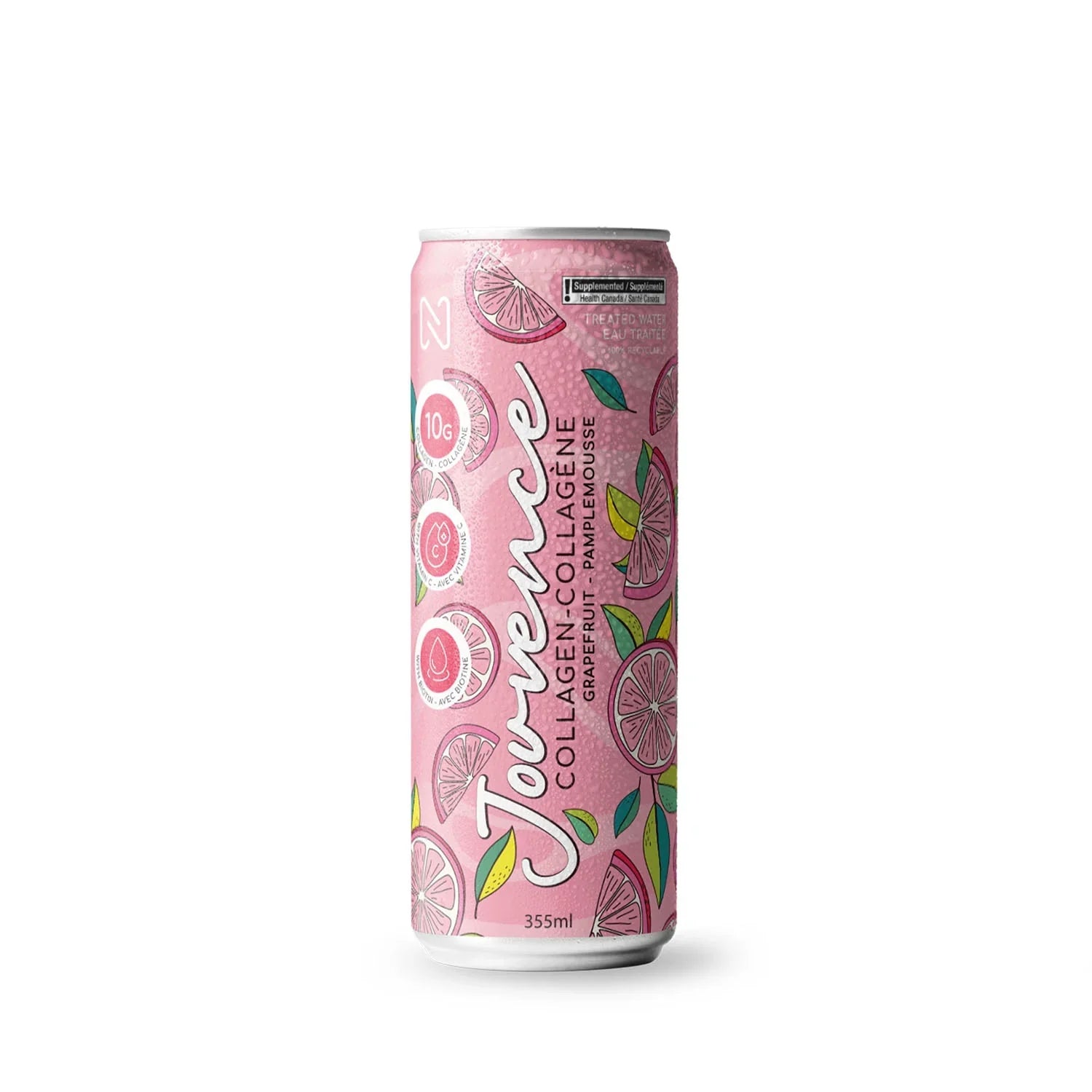 Can of jouvence, ready-to-drink marine collagen grapefruit by Nova Pharma.