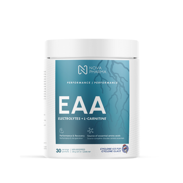 Nova Pharma EAA supplement container cyclone ice pop flavor