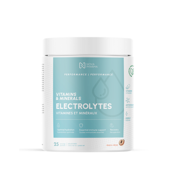 Electrolytes supplement peach by Nova Pharma.
