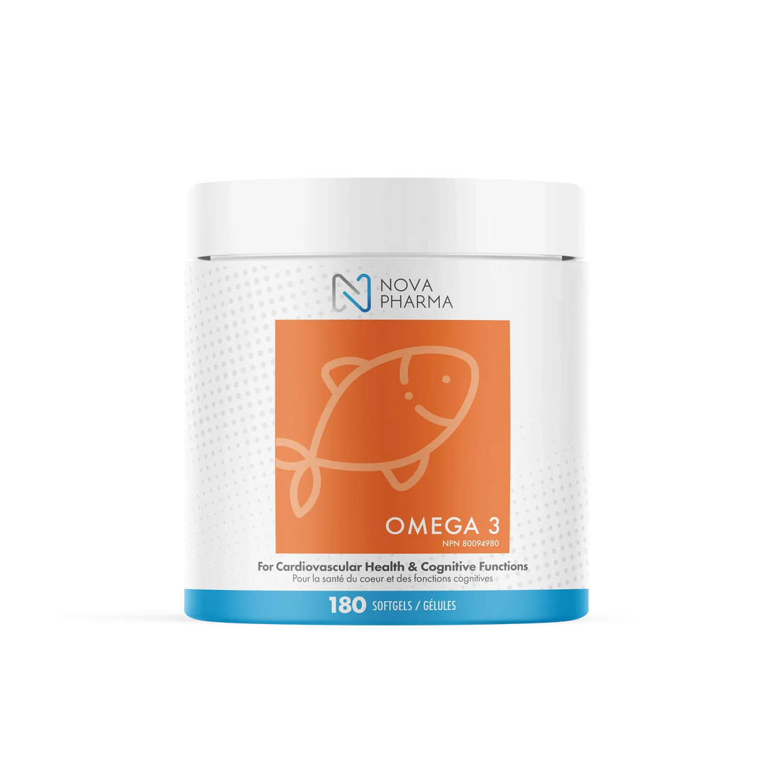 Nova Pharma Omega 3 supplement container
