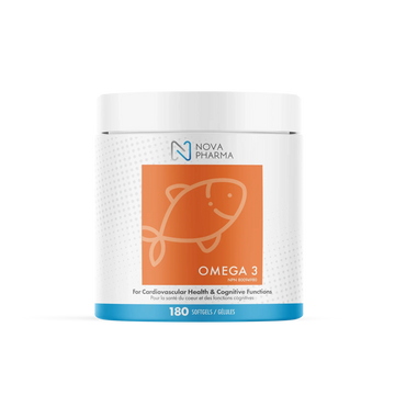 Nova Pharma Omega 3 supplement container