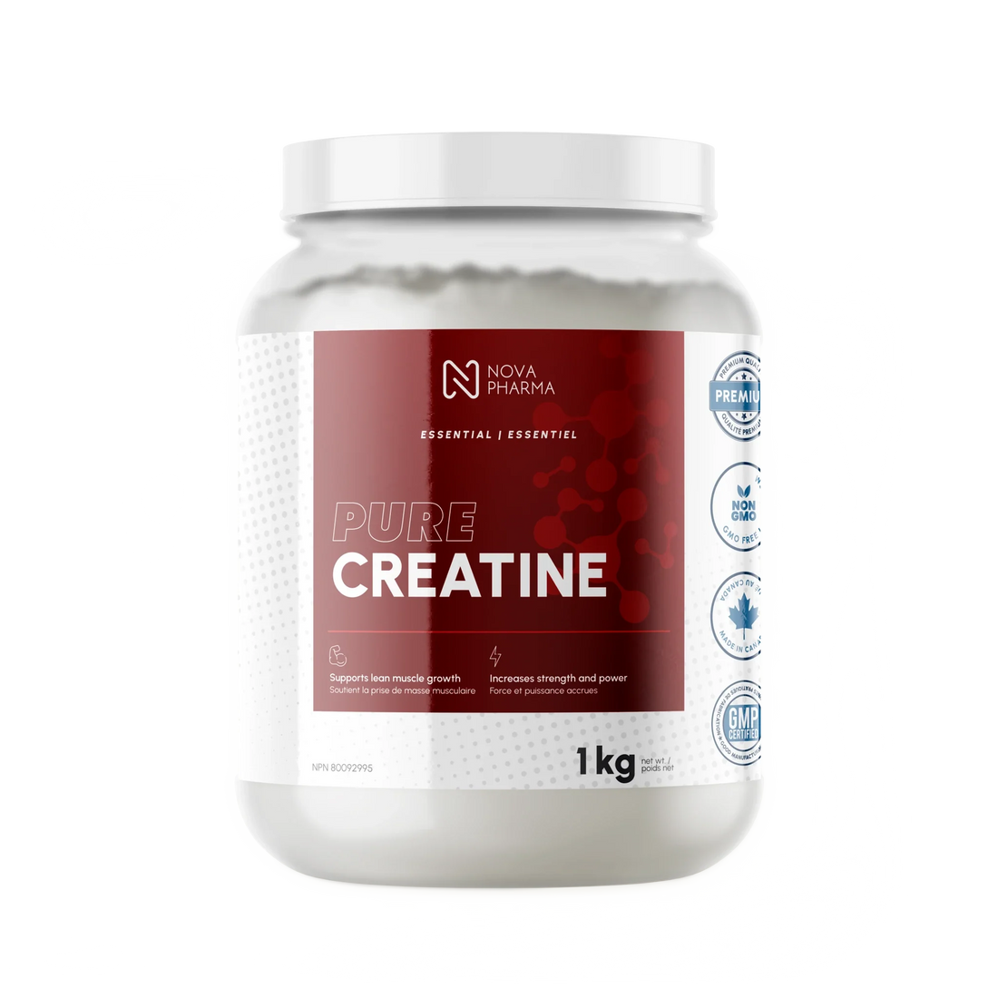 Container of Nova Pharma Pure Creatine 1kg