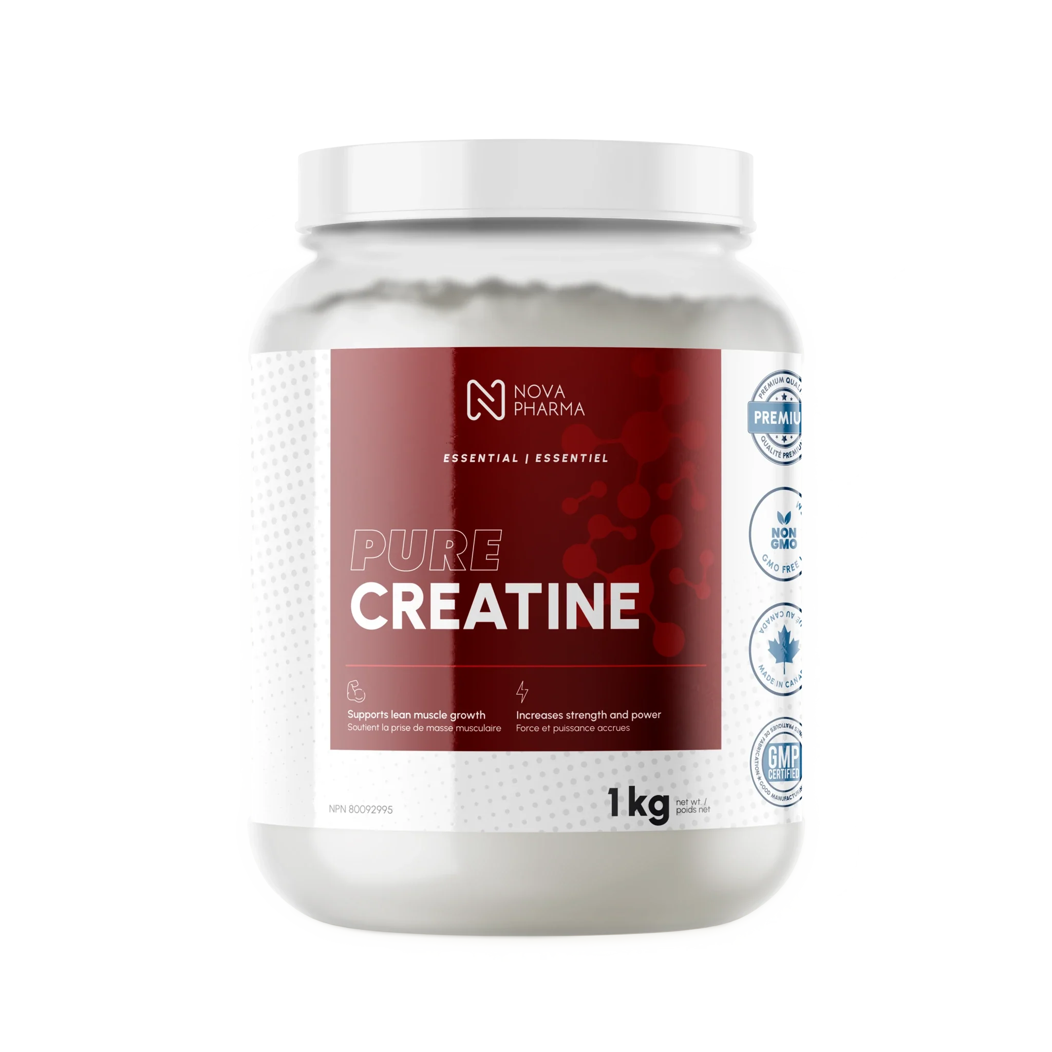 Container of Nova Pharma Pure Creatine 1kg