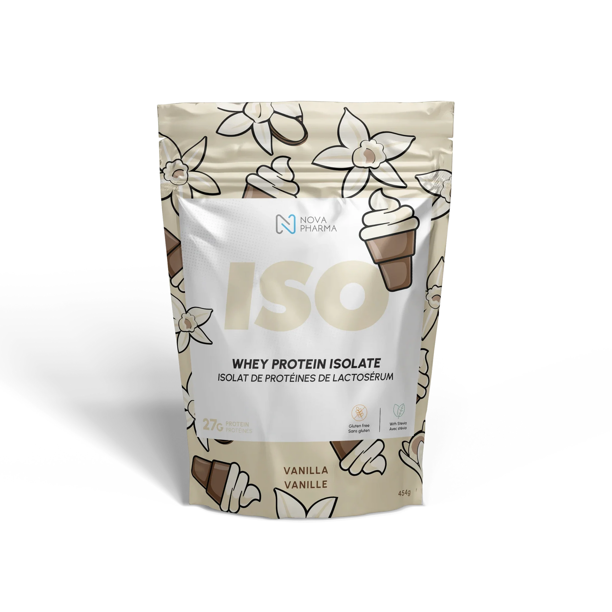 Whey protein isolate vanilla by Nova Pharma