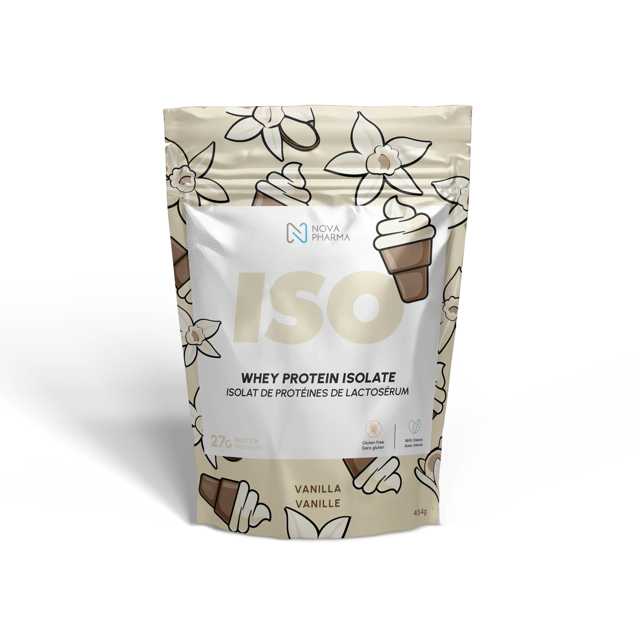 Whey protein isolate vanilla by Nova Pharma