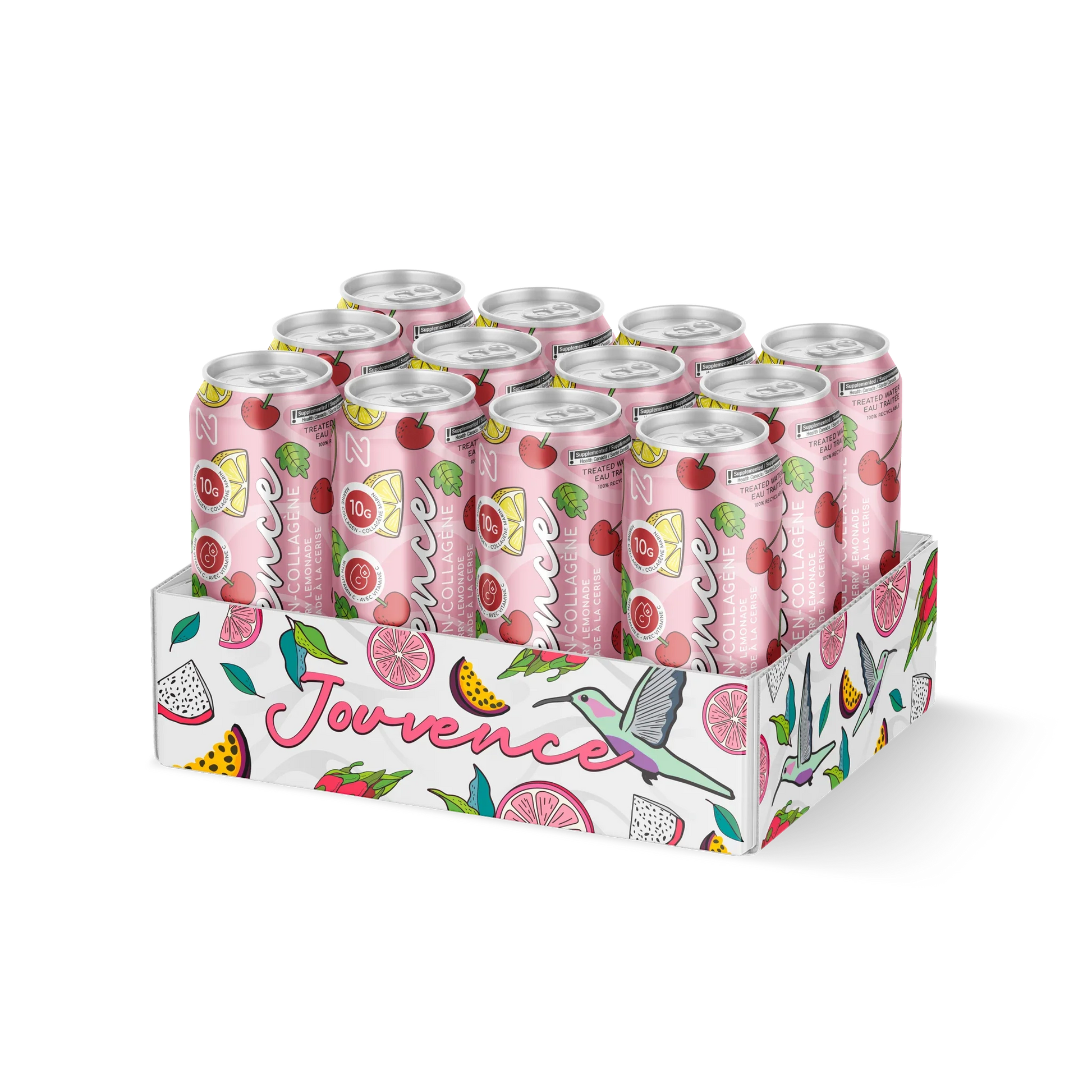 Jouvence 12 pack cherry lemonade, ready to drink marine collagen by Nova Pharma