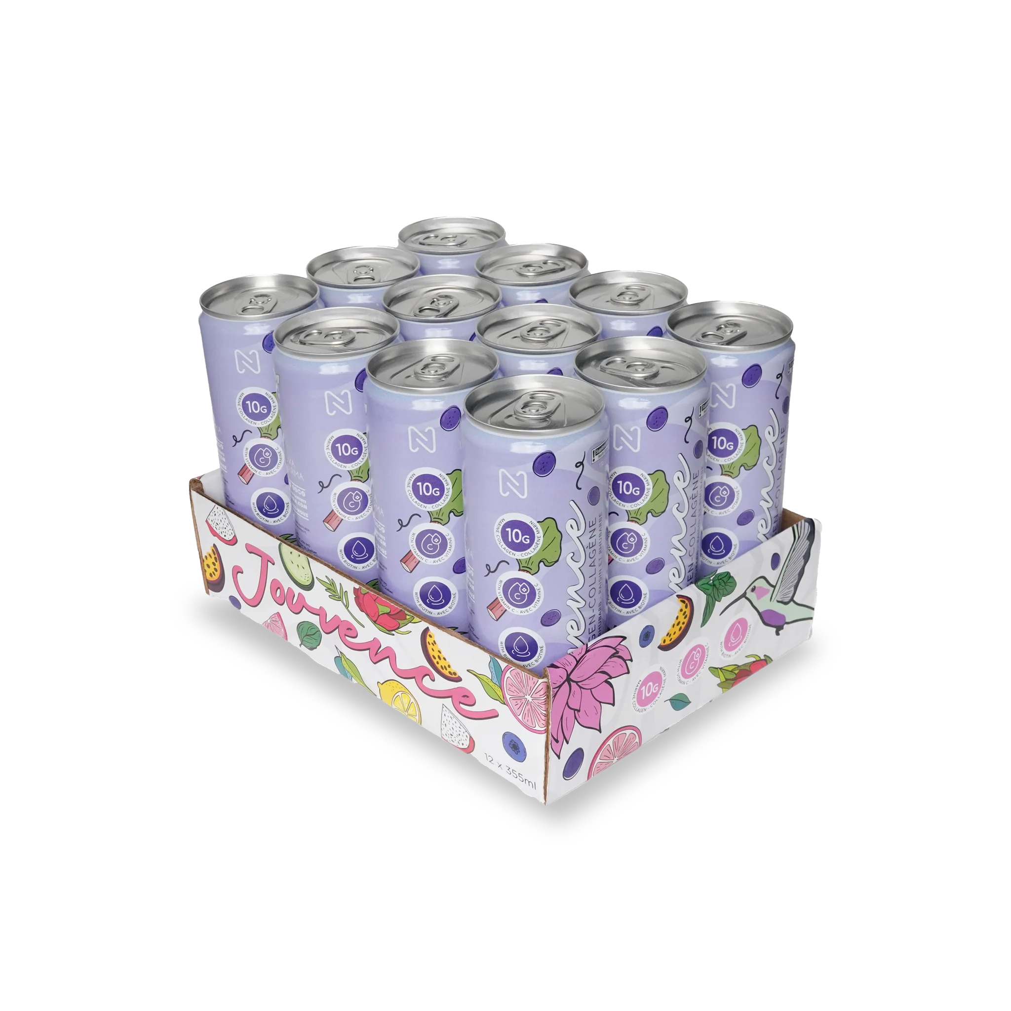 Jouvence 12 pack grape and rhubarb, ready to drink marine collagen by Nova Pharma