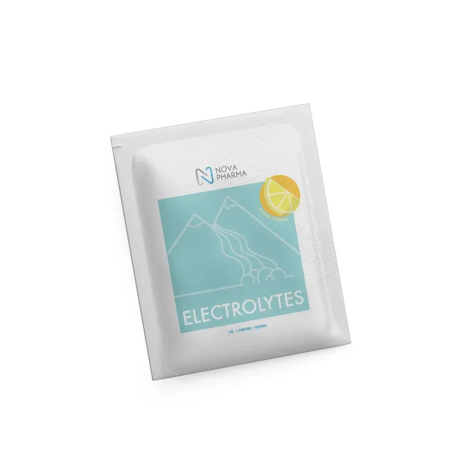 Sample of electrolytes blue freeze by Nova Pharma