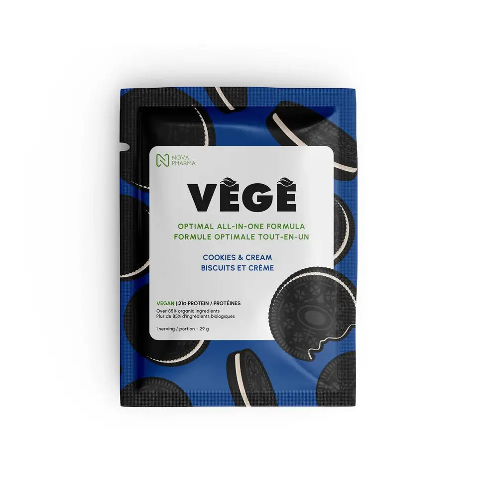 single portion of chocolate vege protein by Nova Pharma.