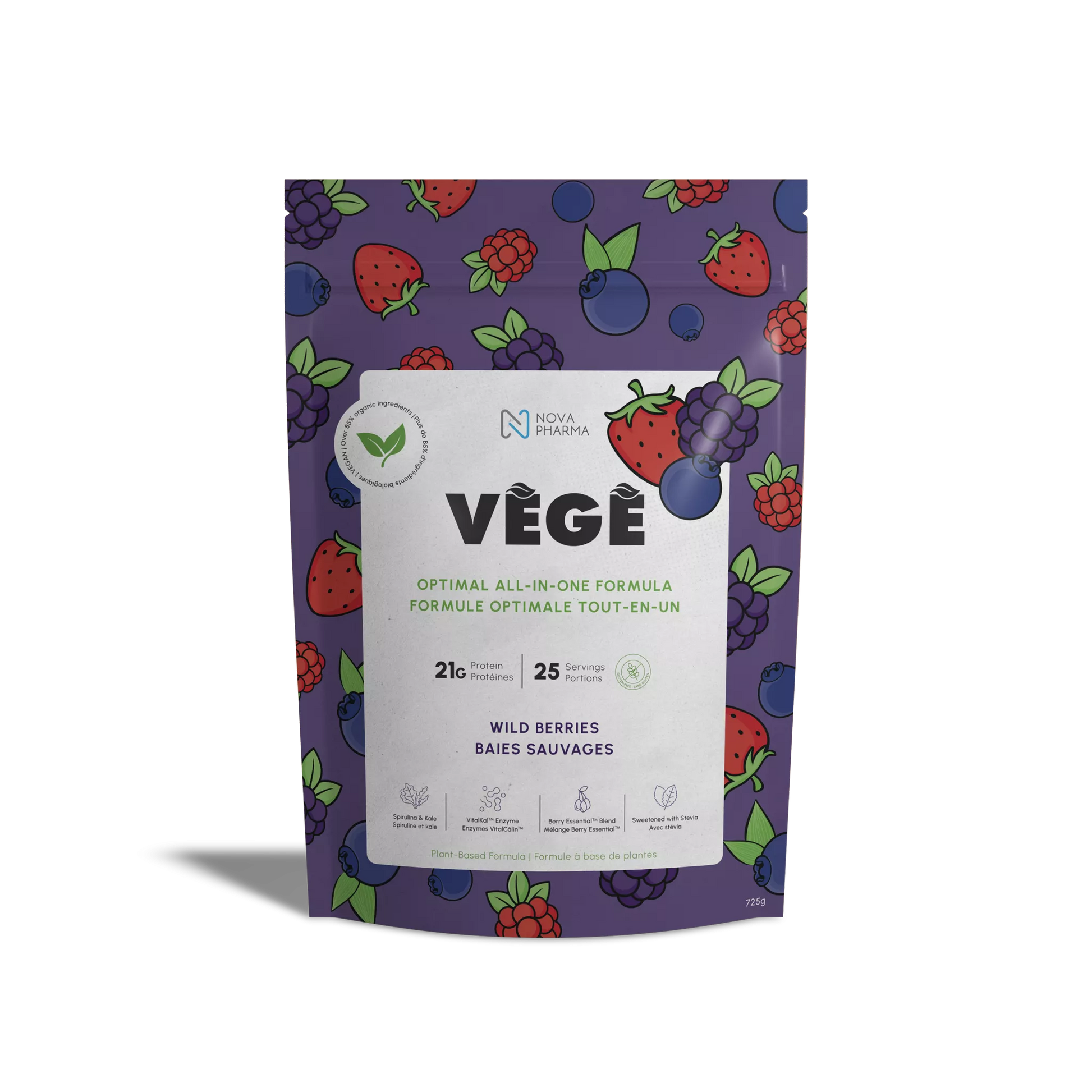 Vege, optimal all-in-one formula plant-based wild berries protein Nova Pharma