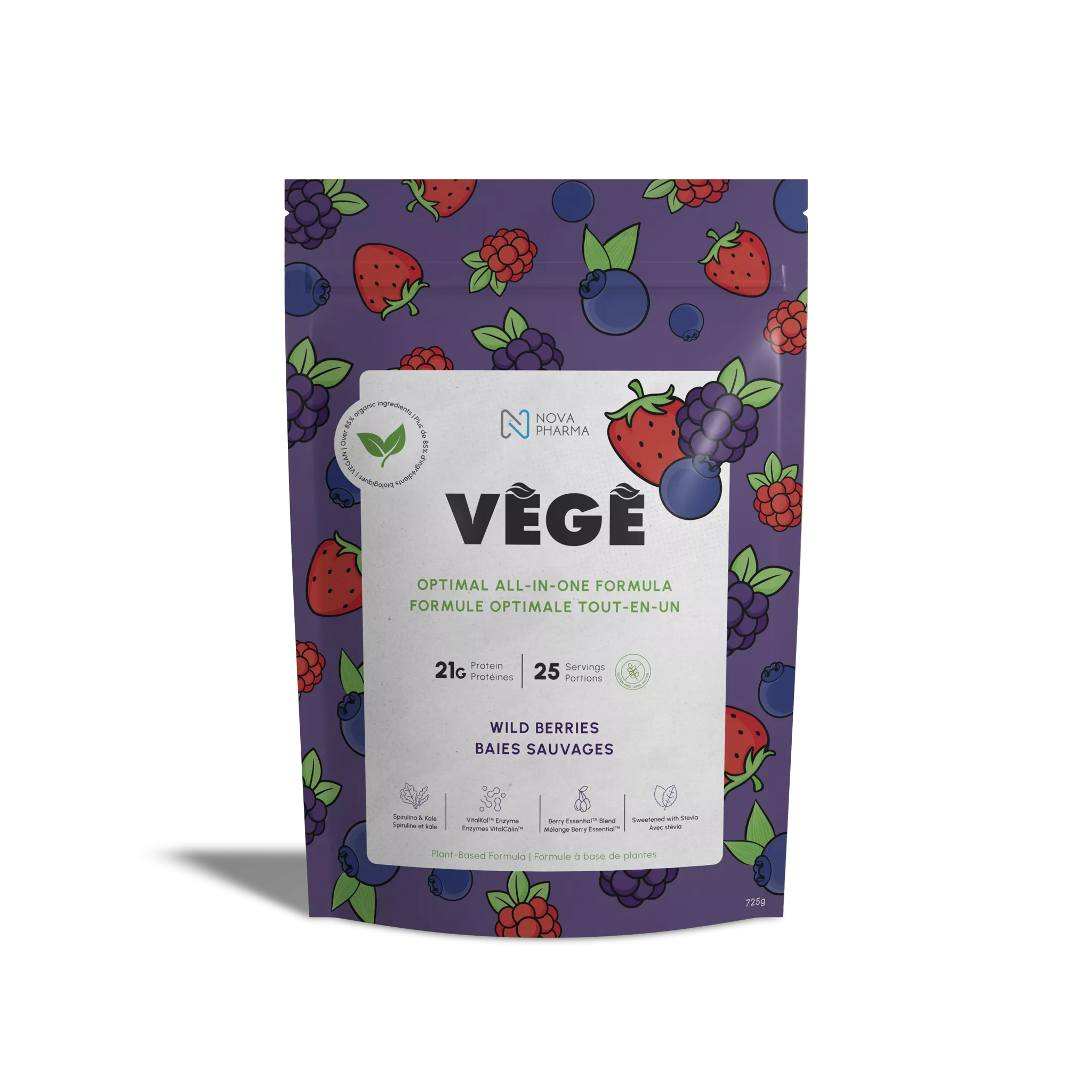 Vege, optimal all-in-one formula plant-based wild berries protein Nova Pharma